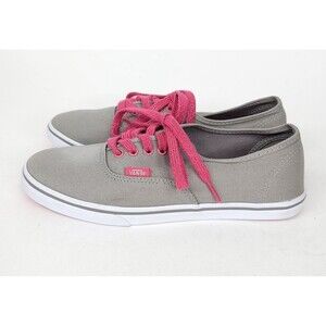 Vans Off The Wall Skateboard Sneakers Womens 8 Grey Pink Shoe